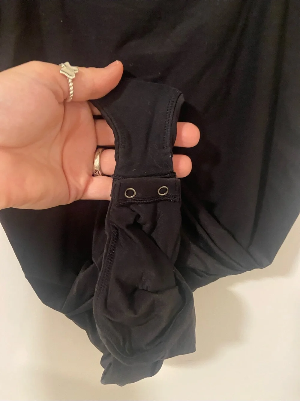 Aerie smoothez short sleeve square neck scoop back black bodysuit EUC size L